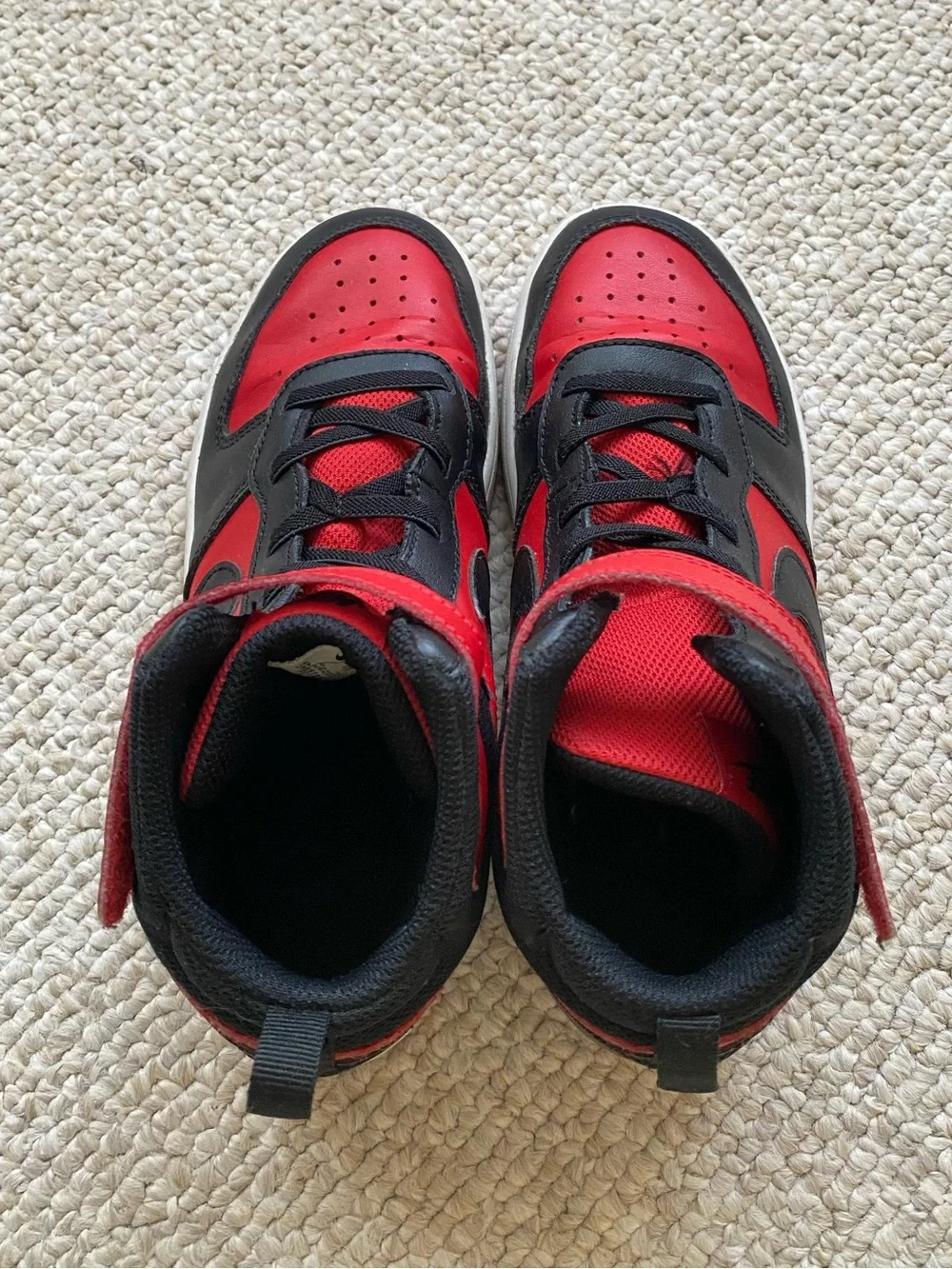 Nike Kids High-Top Sneakers - Red & Black